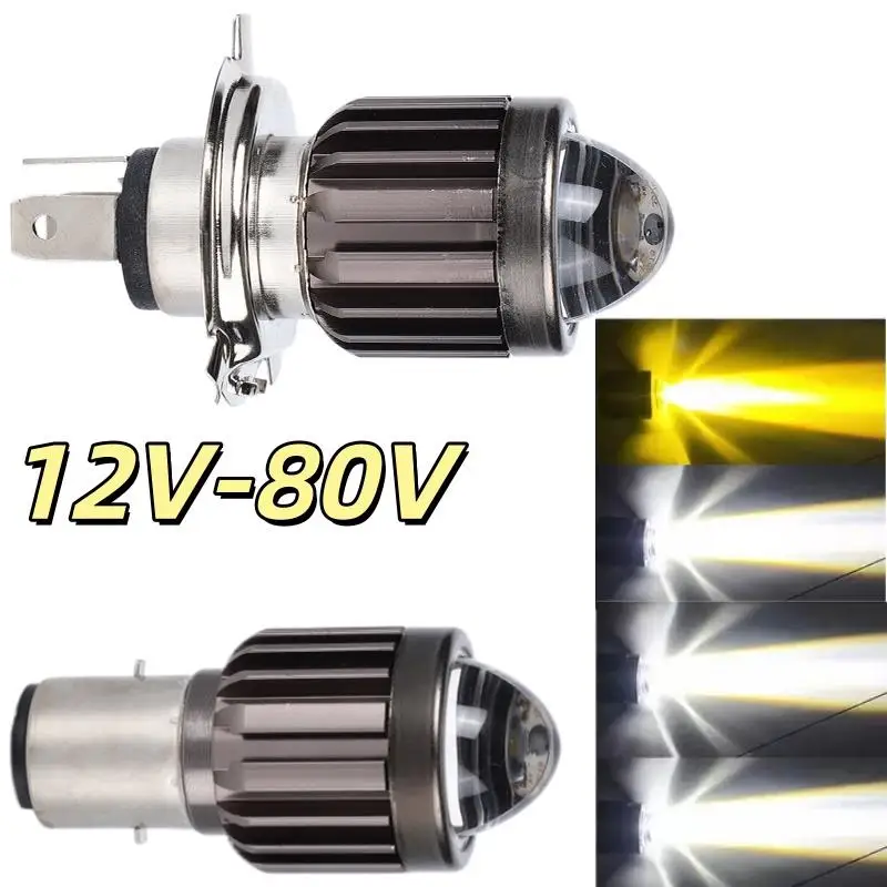 1Pcs Motorcycle LED Headlight Bulb H4 BA20D Universal Lamp Long Range Lighting Replacement For Motorbike