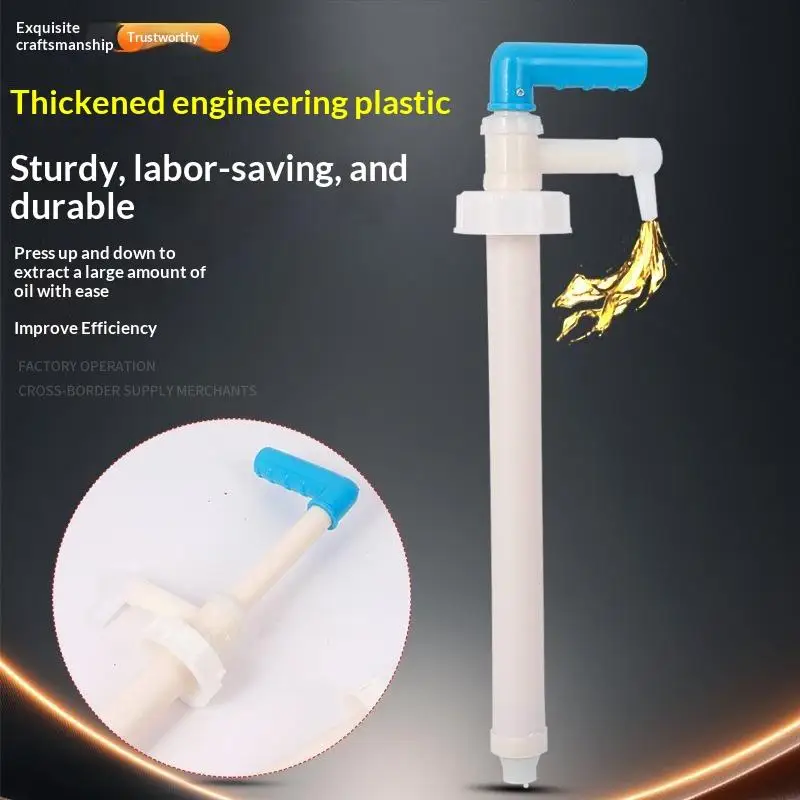 Manual Gas Transfer Siphon Pump 47cm Corrosion Resistant Plastic for Oil Liquid Fuel Home Garage Repair