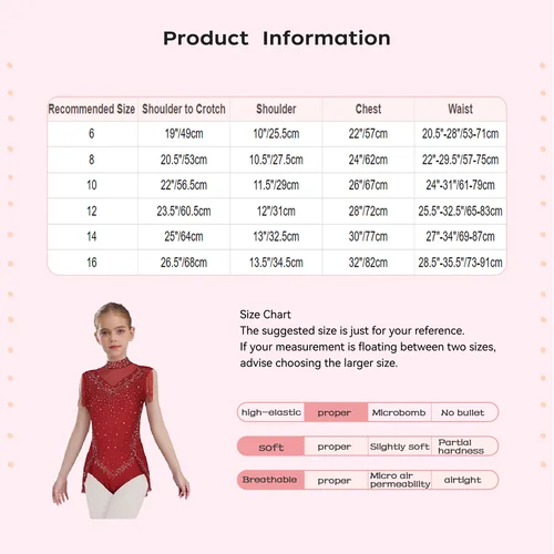 Imagen 2 del producto Mono de gimnasia rítmica para niñas, monos con falda y borlas de malla transparente para niños y adolescentes, leotardo de baile de Ballet, mono de patinaje