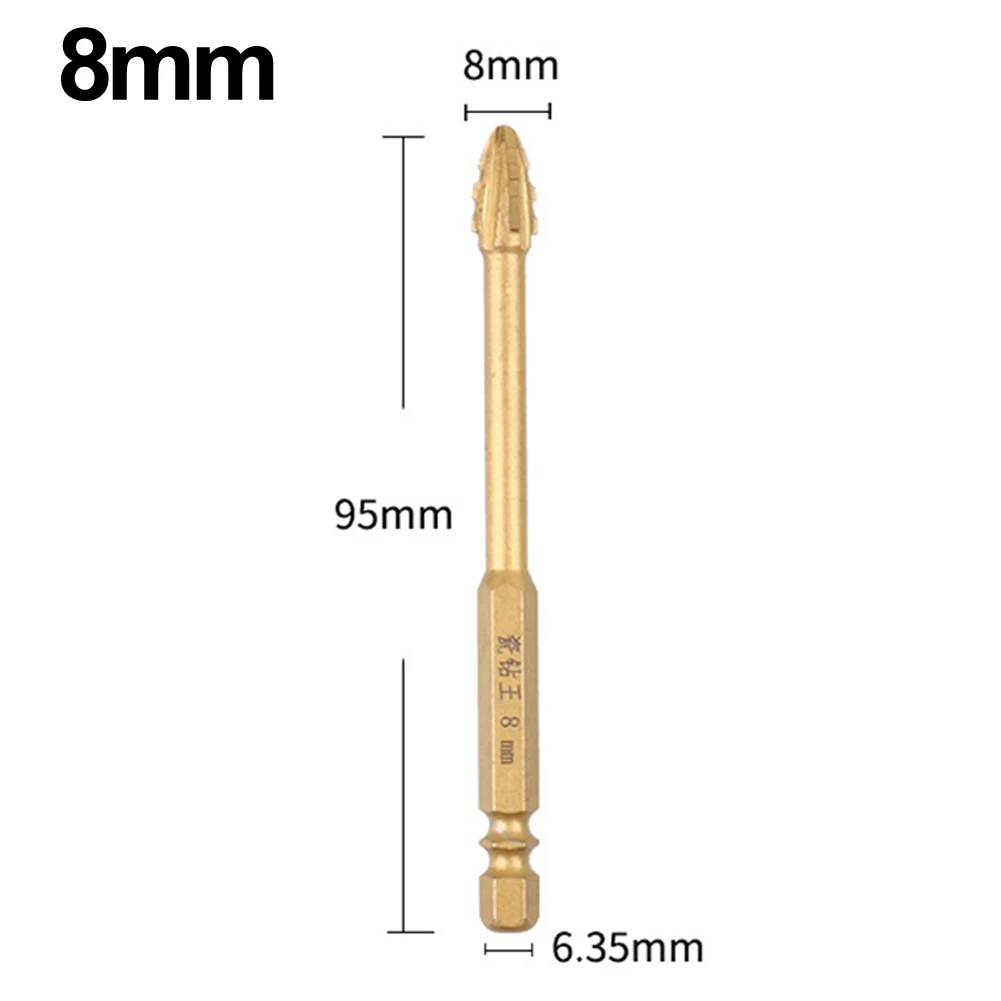 Glass Drill Bit Four-Blade Drill Bit Heat Dissipation Keen-edged Multiple Sizes Sawtooth-shaped Design Wear-resistant