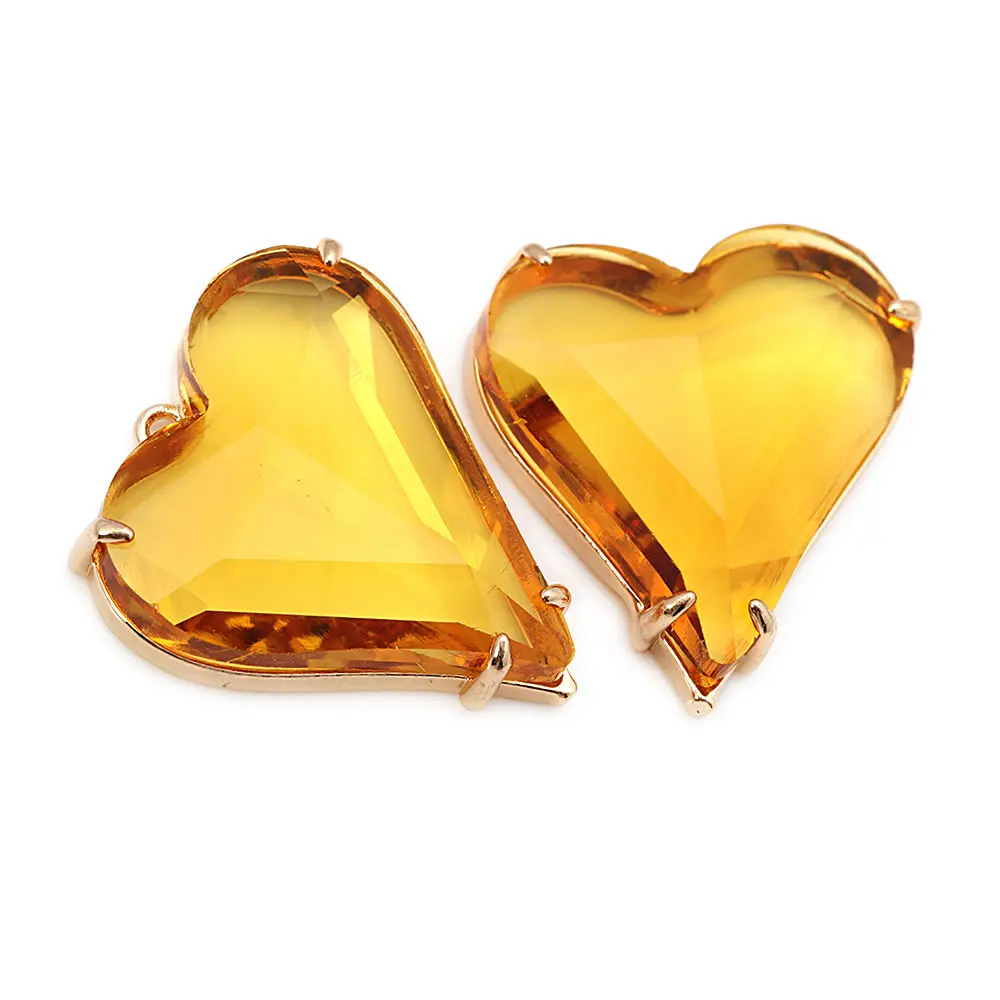 6PCS 18K Gold Color Brass Heart Charms Pendants High Quality Necklace Earrings Diy Jewelry Accessories image 6