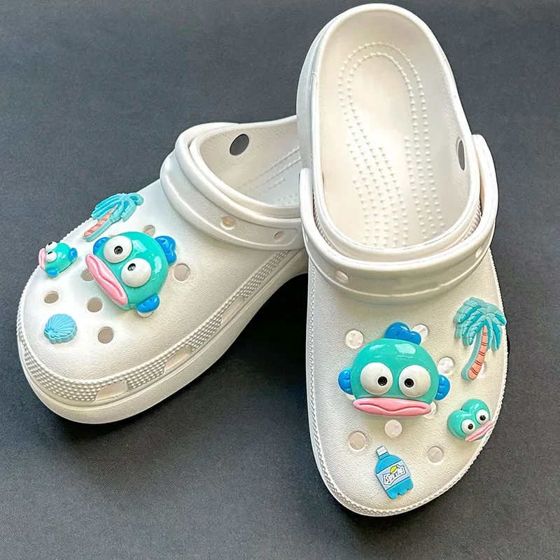 Fun Cartoon Monster Fish Hole Shoe Charms Decorations Cute Beach Coconut Trees Shoes Buckle DIY 3D Hole Shoe Accessories - Image 6