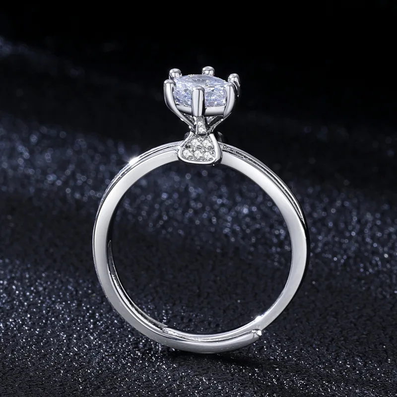 Hot selling 18k white gold PT925 eight hearts eight ladies engagement ring party European and American accessories