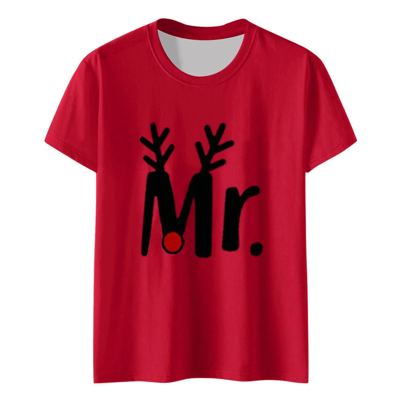 Merry Christmas Family Parent-child Clothing T-shirt Mr.and Mrs.Couple Short Sleeve 3D Printed Tops Unisex Kids Fashion Tees