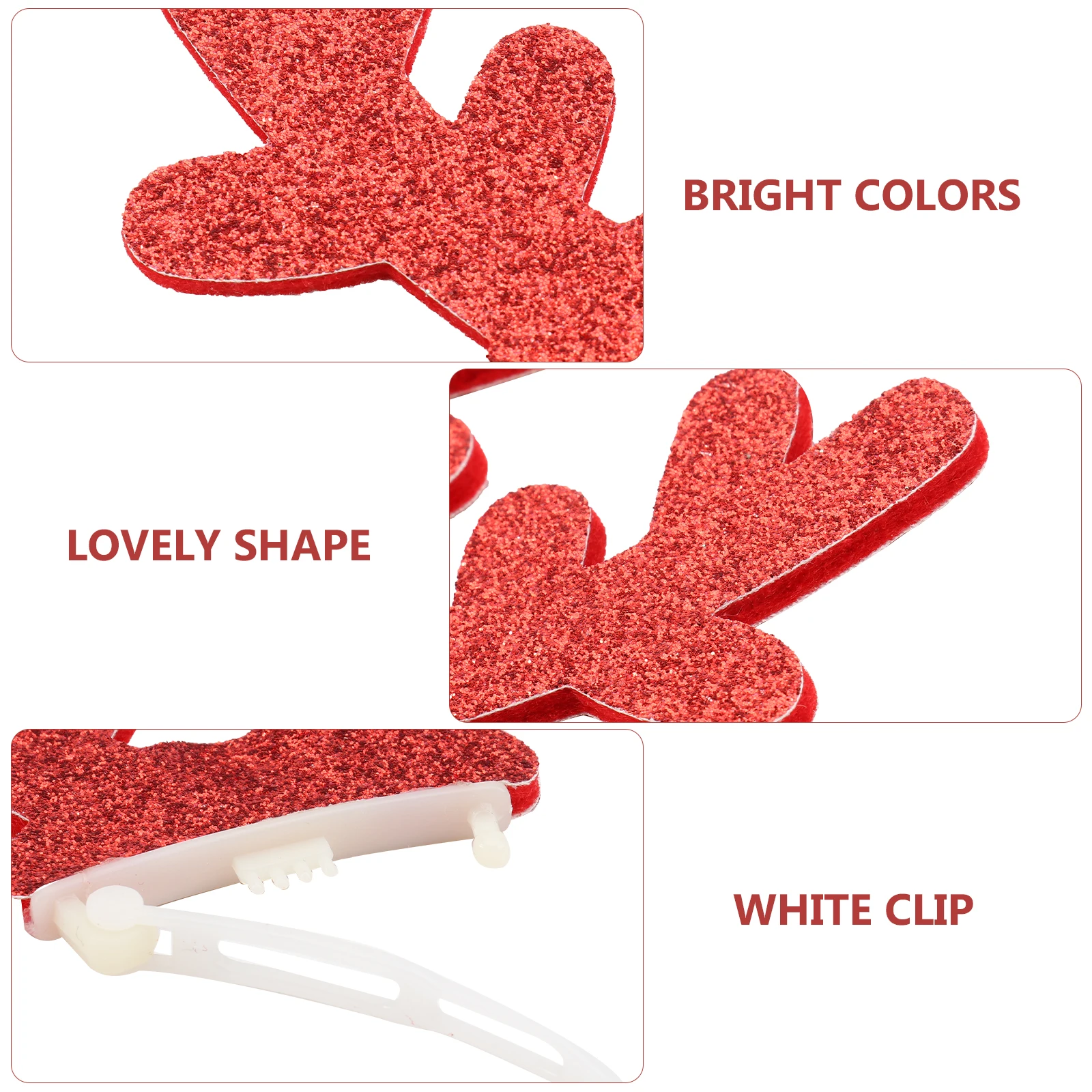 

3 Pcs Christmas Hairpin Pet Headbands Headwear Antlers Red Cloth Fashion Headdress
