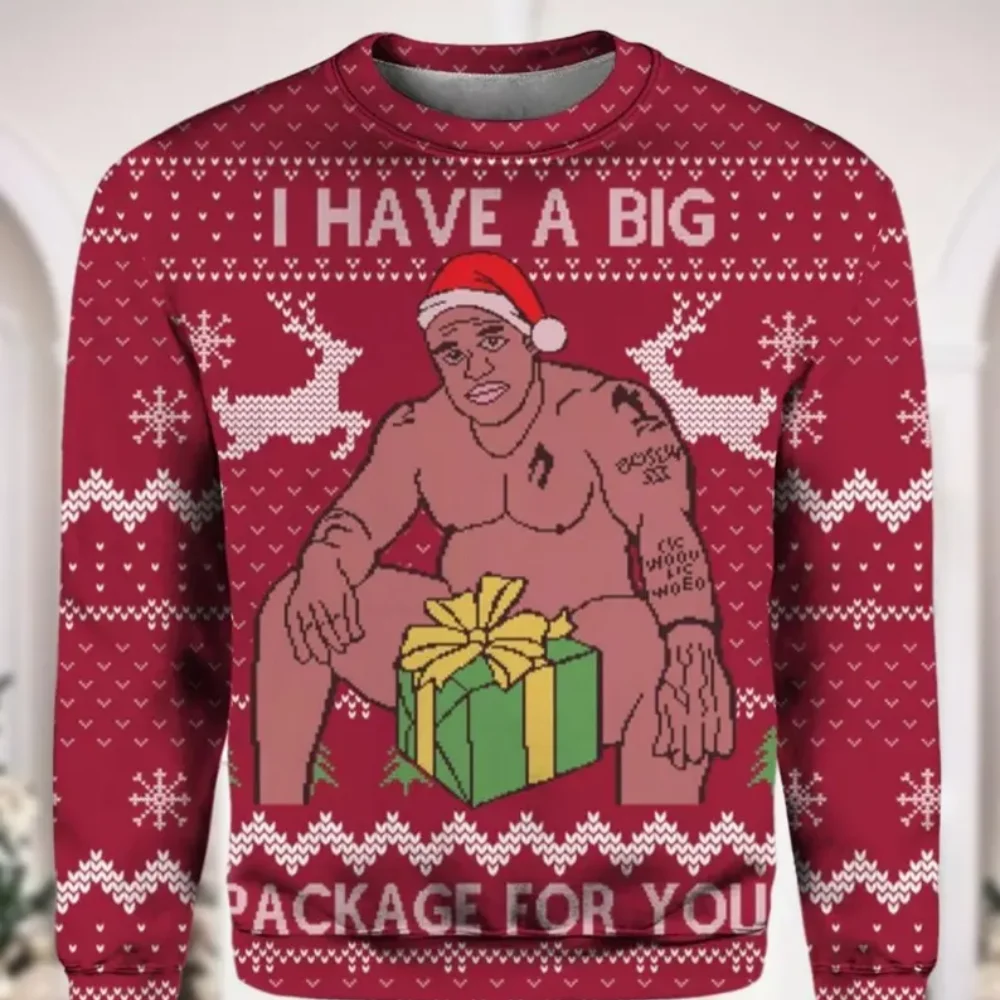 Новый большой пакет Barry Wood Meme Ugly Christmas Sweater Весна Осень Мужской 3D джемпер Топ Мода Пара Детский свитшот с круглым вырезом 3d