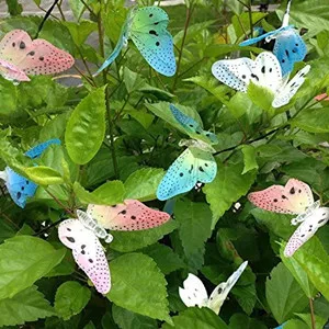 12pcs Solar Powered Butterfly Lights Waterproof Solar Garden String Lights for Christmas Tree Holiday Fence Wedding Light Decor
