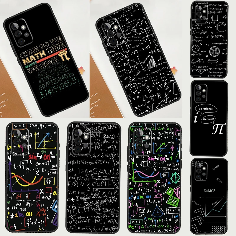 Mc2 With E=mc Math Cover For Samsung Galaxy A54 A34 A14 A51 A71 A50 A52S A73 A53 A33 A13 A12 A52 A32 A22 Back Case