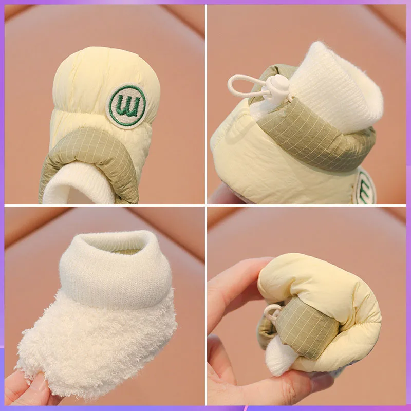 

Зимние детские пинетки для детей 0-12 месяцев, хлопковая обувь на мягкой подошве для новорожденных