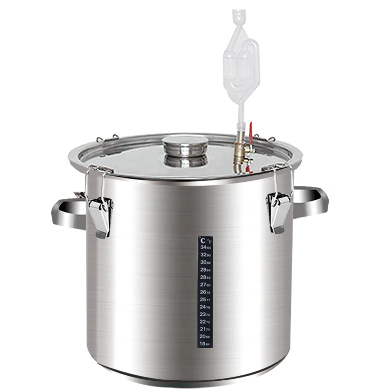 

Self-brewed Wine Barrel Sealed Tank Fruit Enzyme Barrel High Temperature Resistant 201 Stainless Steel Barrel Storage