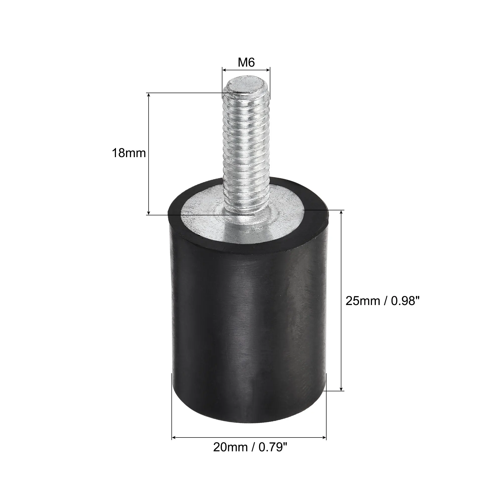 Amortiguador de goma de rosca macho M4 M5 M6, almohadilla de choque, aislador de montaje de bobina, soportes de goma, aisladores de vibración tipo VD, 6 uds.