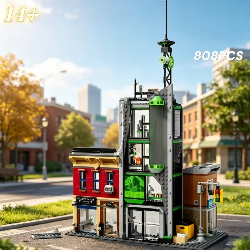 in-stock-808pcs-classic-movie-oscorp-tower-battle-scene-building-blocks-set-home-decor-ornament-festival-gifts-for-adults