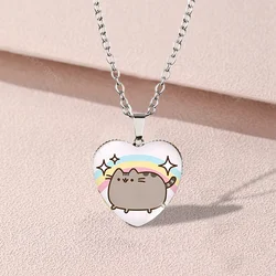 Pusheen Girls Cartoon Cute Necklace children Kawaii New Necklaces kids Anime Charms Neck Chains Accessories Fashion Jewelry Gift