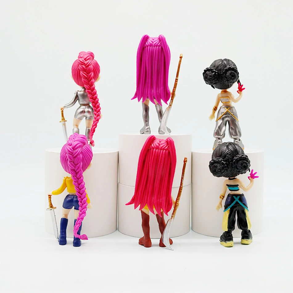 6/قطعة KPop الشيطان هنتر أنيمي دمية لعبة من الفينيل رومي ميرا زوي شخصية قناع الفينيل مجموعة صندوق شفاف حلية لعبة هدية عيد ميلاد #6