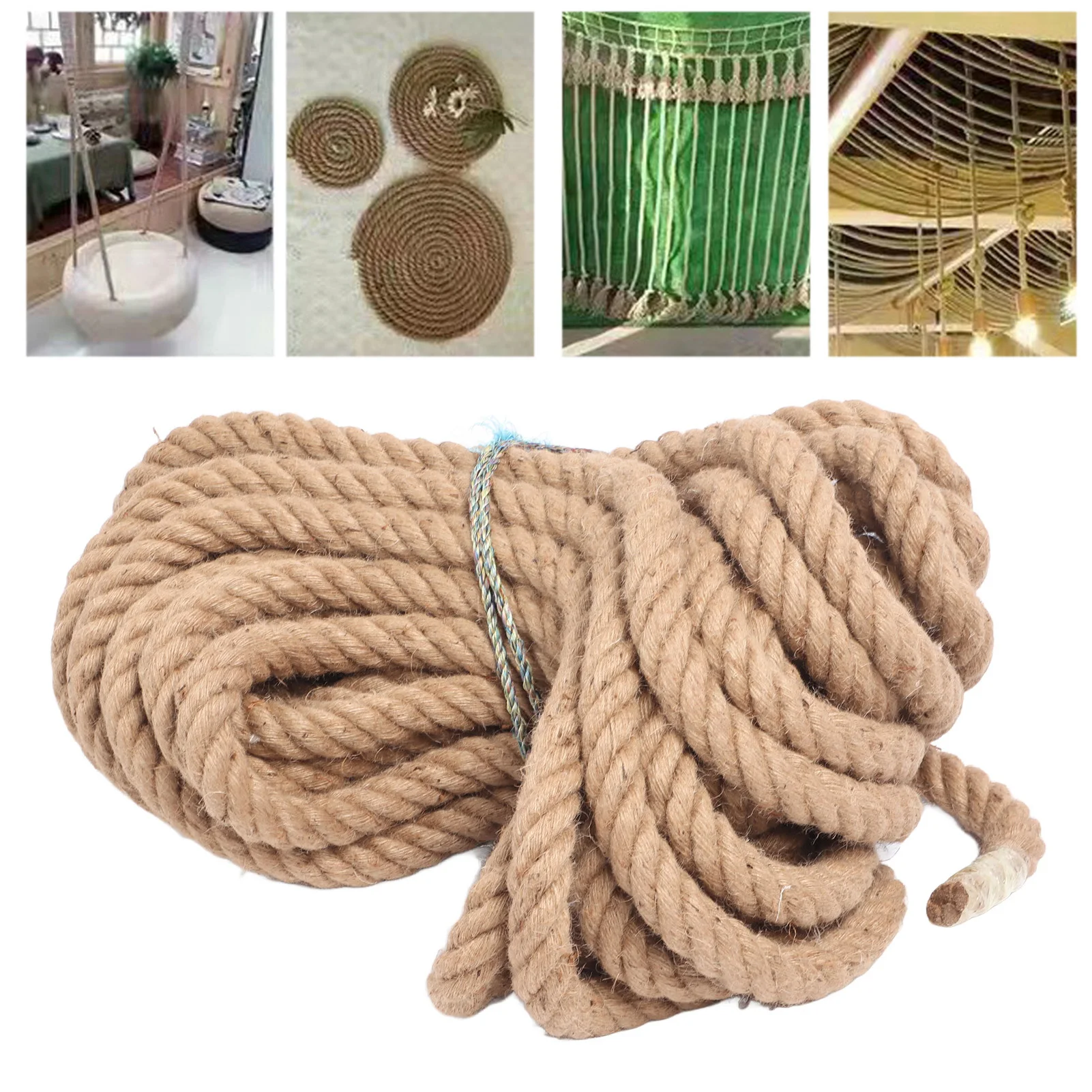 

Hemp Rope Thick Jute Rope Twisted Yellow Hemp Rope Twisted Natural Thick Jute Rope Hammock Swing Boat Railing Natural Hemp Rope
