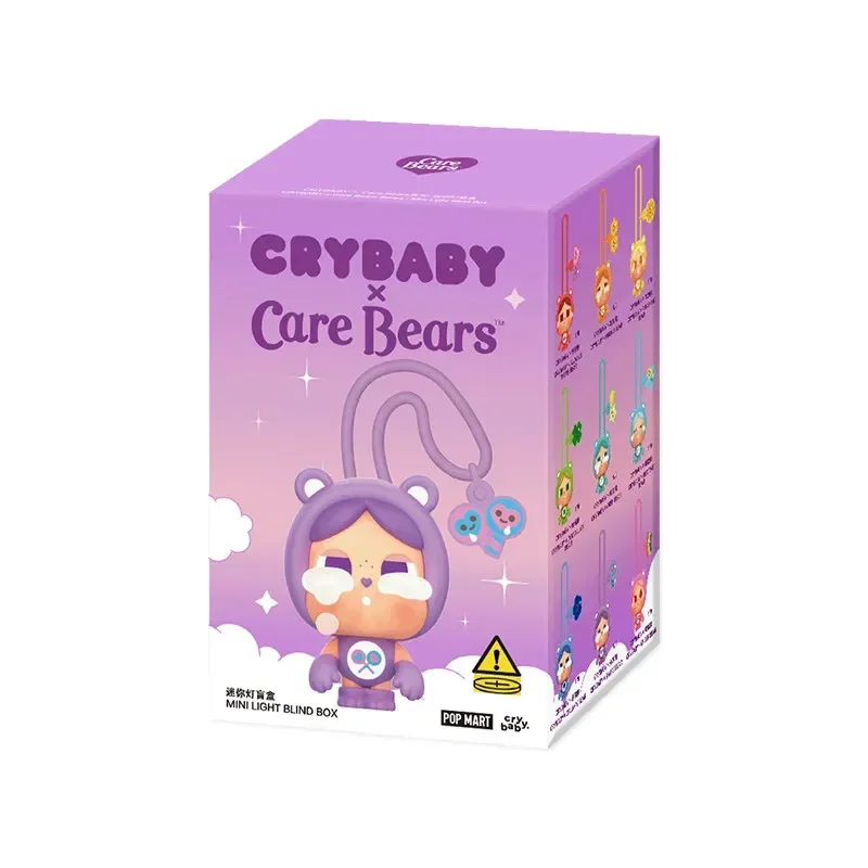 POP MART CRYBABY Care Bears Serie Mini Light Blind Box Mystery Box Spielzeug Kawaii Ornamente Figuren Heimdekoration Desktop-Modell