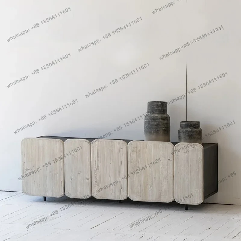 Nordic all solid wood modern industrial floor cabinet living room TV cabinet retro creative expression furniture