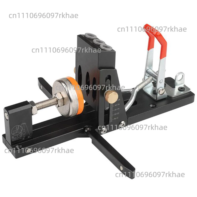 DIY Tools Woodworking Oblique Hole Punch Locator Pocket Hole Jig with Front-Mounted Clamp Drill Guide Tool Kit Aluminum Joinery
