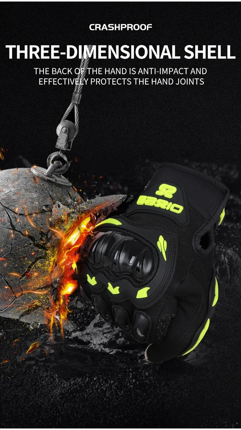 

Breathable Full Finger Motocross Riding Gloves Touchscreen Anti-Slip Summer Motorcycle Gear for Men Women Bikers Accessories