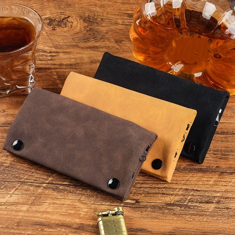 

Fine Leather Smoking Tools Pouch - Portable Tobacco Bag for Pipe, Cigarette Rolling Papers & Cigarette Storage