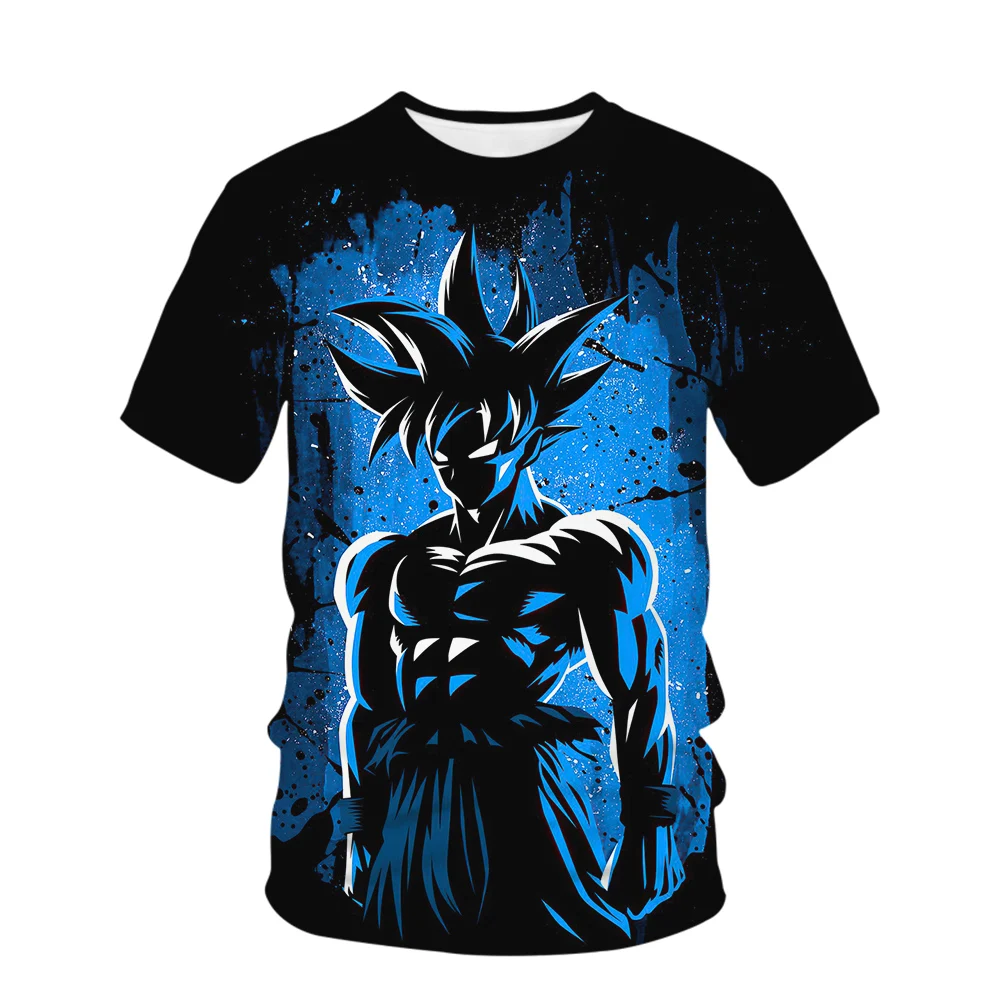 子供用ドラゴンボールTシャツ,3Dプリント,半袖,漫画,男性,男の子,夏