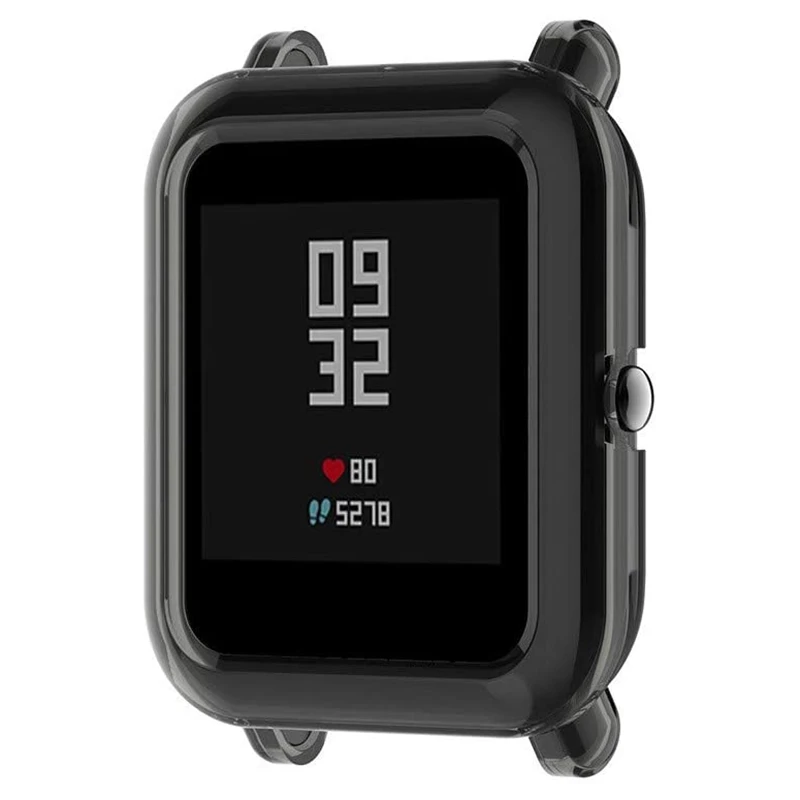 Protezione per orologio, compatibile con Xiaomi Huami Amazfit Bip Youth Custodia flessibile in TPU antigraffio nera