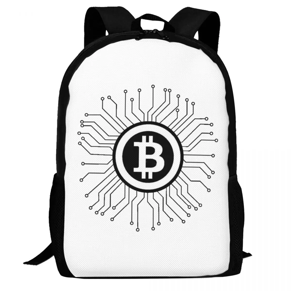 Bitcoin BTC Crypto Currency Backpack Daypack Large Capacity Boys Girls BookBag School Bag Shoulder Bags for Men Women