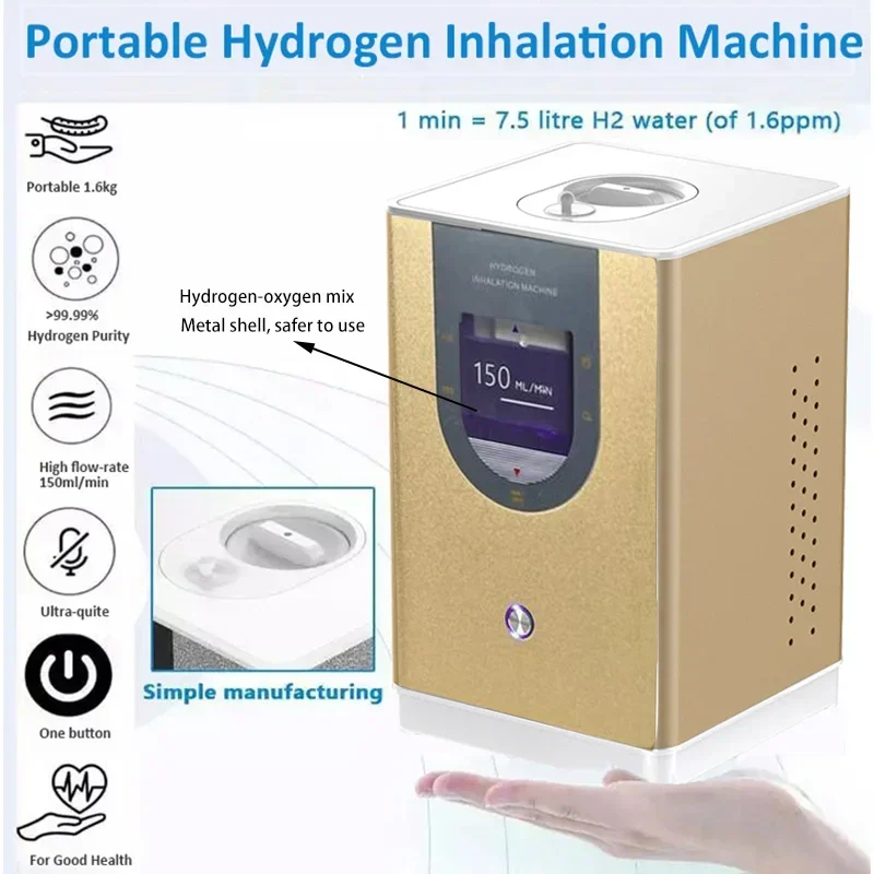 تصميم جديد اللون الأرجواني 150 مللي PEM Tech عالية النقاء الهيدروج التحليل الكهربائي المياه الهيدروج ga مولد مولد الهيدروج