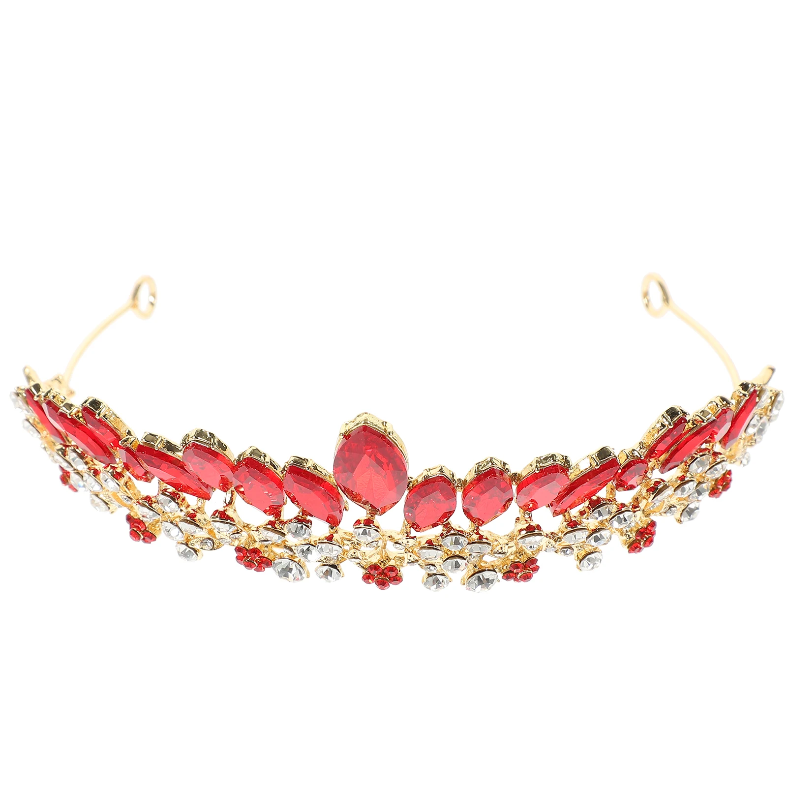 

Alloy Colorful Wedding Crown Bridal Headpiece Thick Rhinestone Crystal Crown for Bride Dress Accessories