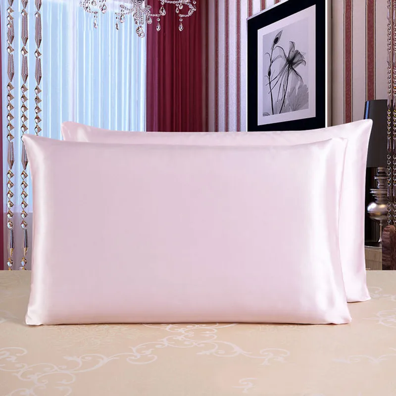 

New Italy Designer 100% Silks Solid Double-side Mulberrry Silk Pillowcase 51*76CM Silkworm Pillow Case Breathable Fronha De Seda