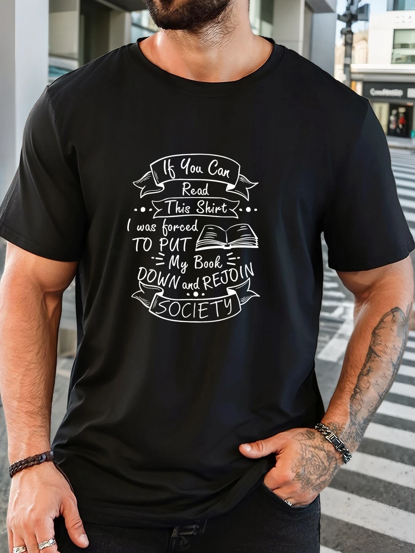 

Men's T-Shirt 100% Cotton Summer Casual Soft Creative Letter Print Round Neck Breathable Short Sleeve T-Shirts 2025 New Tees
