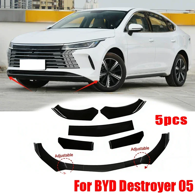 5Pcs ABS Material Universal Car Front Bumper Separator Bumper Lip Body Kit Duck Lip Separator For BYD Destroyer 05 Accessories