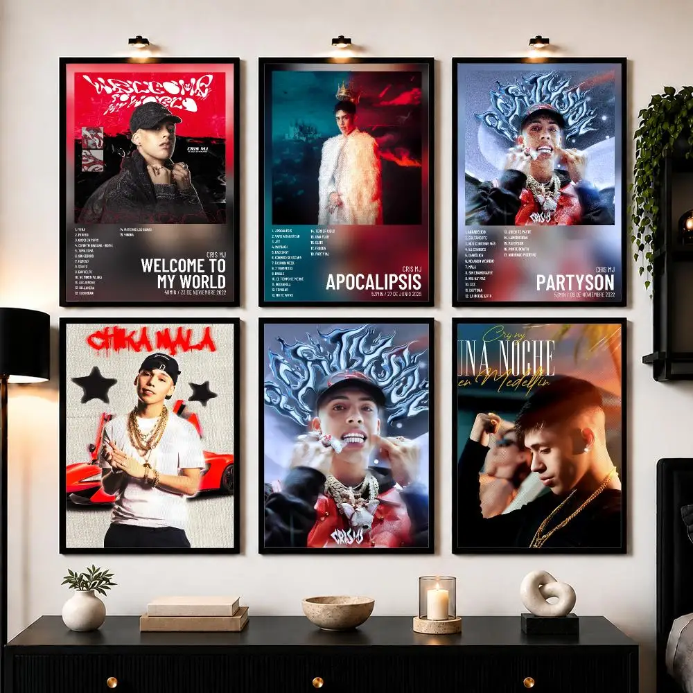 Hip Hop Rapper C-Chris M-MJ Poster Wall Art Print Sticker for Bedroom Living Room Dorm Office Modern Home Decor