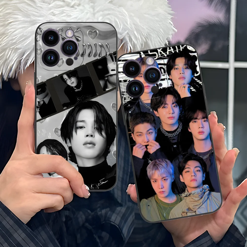 KPOP Jimin RM Phone Case for iPhone 16 15 14 13 12 11 X XR XS 8 7 Pro Max Plus Mini Black Cover Smartphone Cellphones