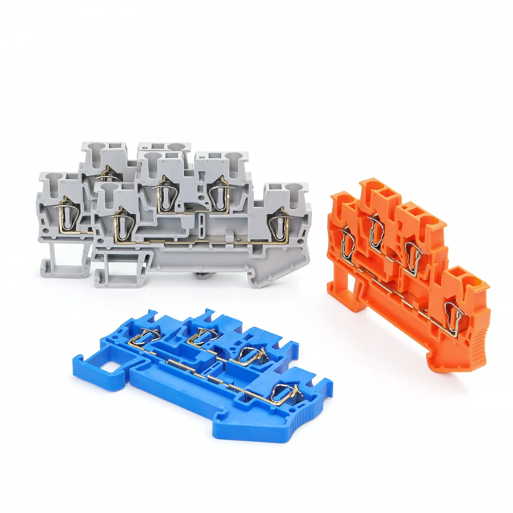 Din Rail Terminal Block STTB-2.5 Electrical Wiring Connectors Double Layer Spring Connection Connector Wire Conductors 10pcs