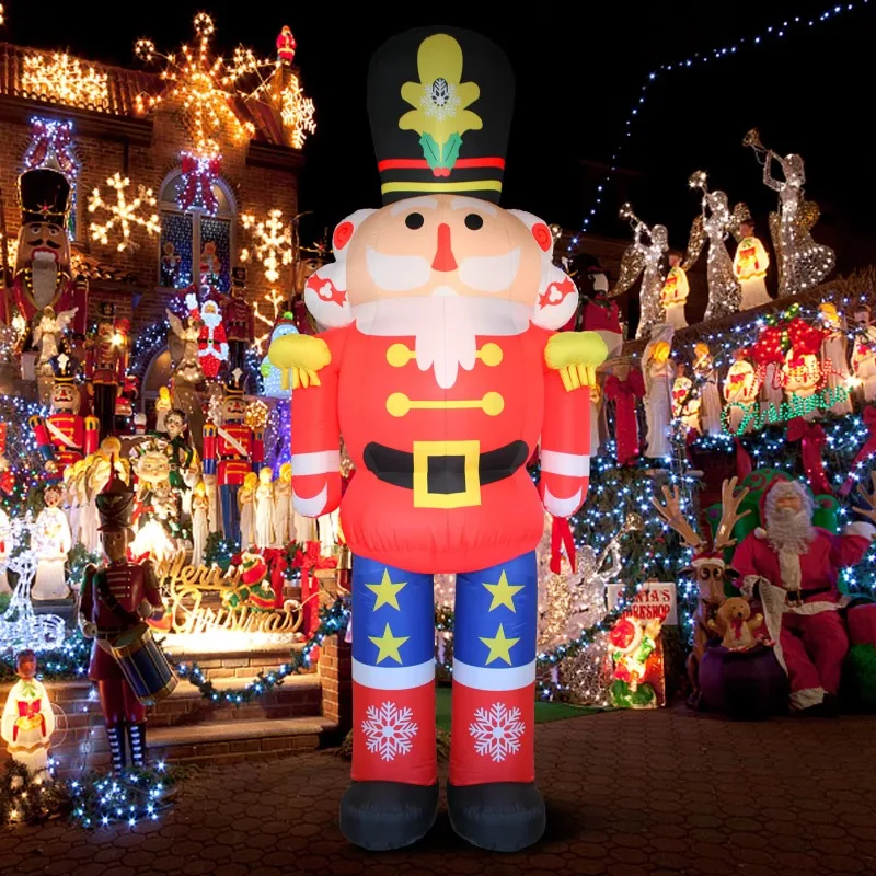 wholesaleFactory direct sales Christmas Nutcracker soldier giant inflatable LED holiday decorations full color design polyester
