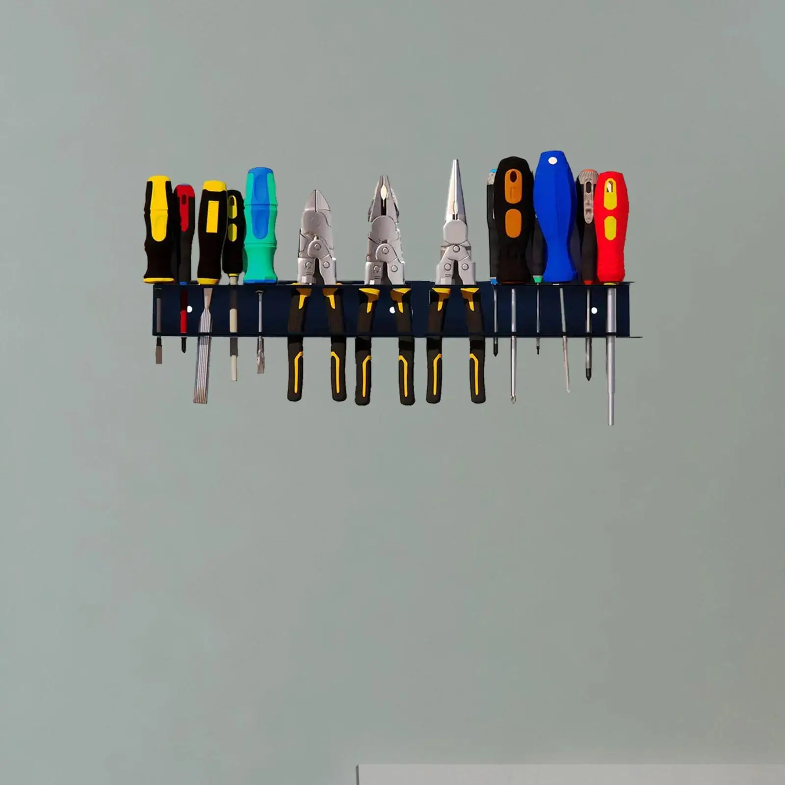 

Screwdriver Organizer Wall Mount Holder Multiple Holes Sturdy Structure Tools Storage Rack Manual Tool Stand for Shed Workshop