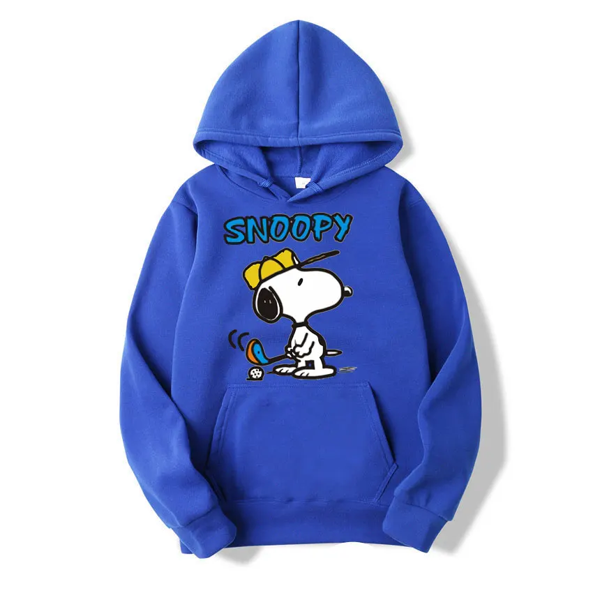 Light Blue Snoopy Men Hoodie Cartoon Anime Fashion Women Oversized Sweatshirt Tops Spring Autumn Couple Pullover Clothing