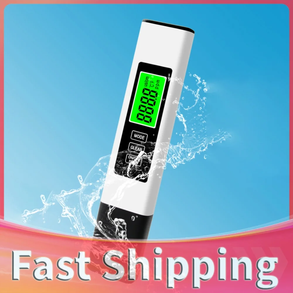 4 in 1 Digital Water Tester TDS EC & Temperature(°C °F) Meter Backlit LCD Display for RO-RODI System Drinking Water Aquariums