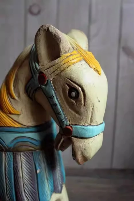 Vintage solid wood hand-painted ornaments