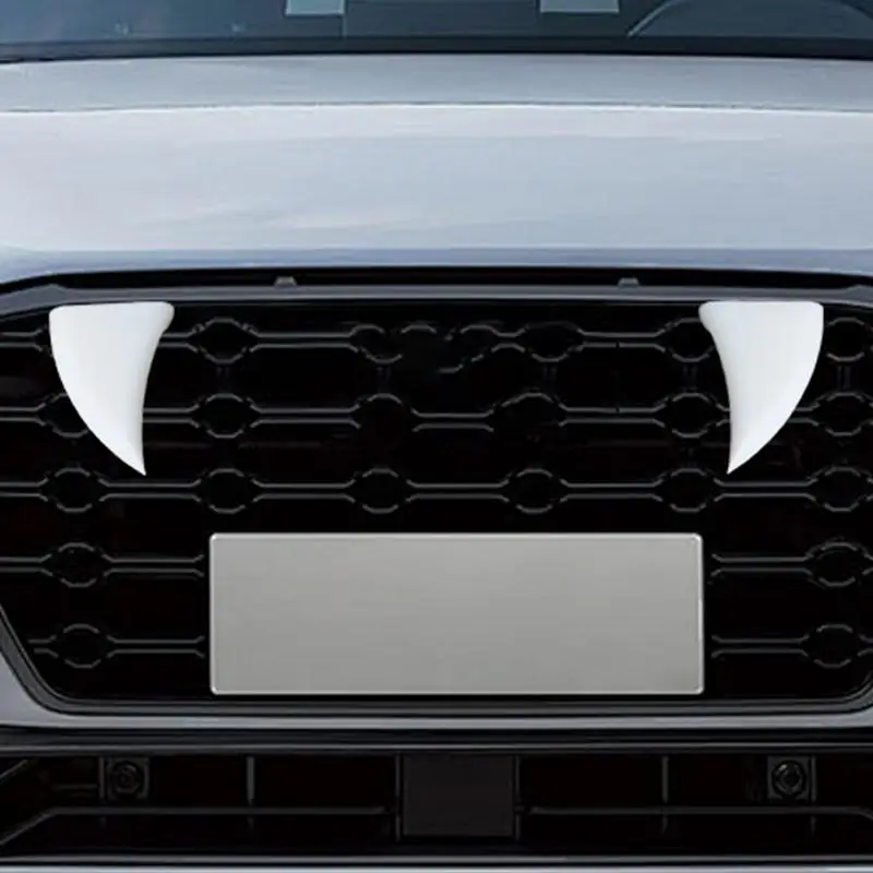 2 pçs presas de vampiro dentes de carro dentes de vampiro rosto dianteiro do carro dentes decorativos à prova dwaterproof água halloween carro presas para carro de halloween
