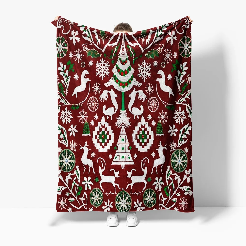 

Рождественское вязаное одеяло со снежинками, зимнее теплое плюшевое мягкое флисовое одеяло, украшение для дивана-кровати, подарок