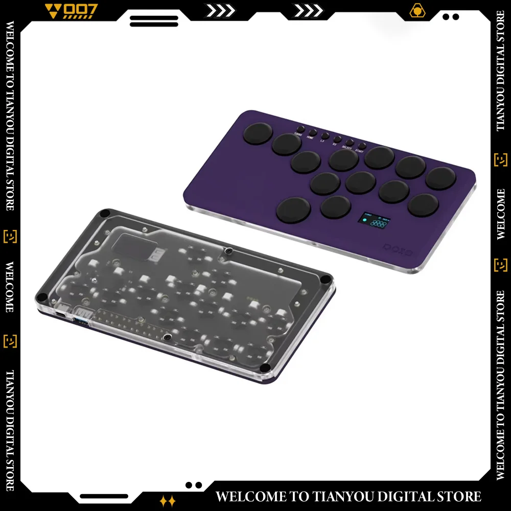 DOIO HITBOX KBGM-H06M  Mini Game Keypad  Supports Ps4 Ps5 Switch Customized Aluminium Alloy Keyboard Gifts for E-Sports Pc Gamer