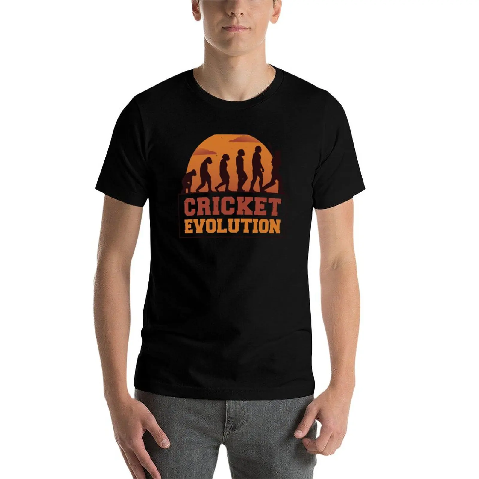 

CRICKET EVOLUTION T-Shirt funny t shirts cotton man t shirts for men cotton t shirt man T-Shirt