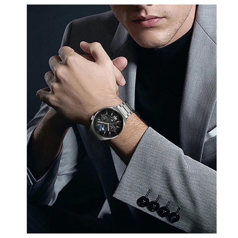 Business Strap for Huawei Watch GT3 Pro 46mm Universal 22mm Watchband Stainless Steel Wristband for GT2 Pro GT2 2e Gt Runnner