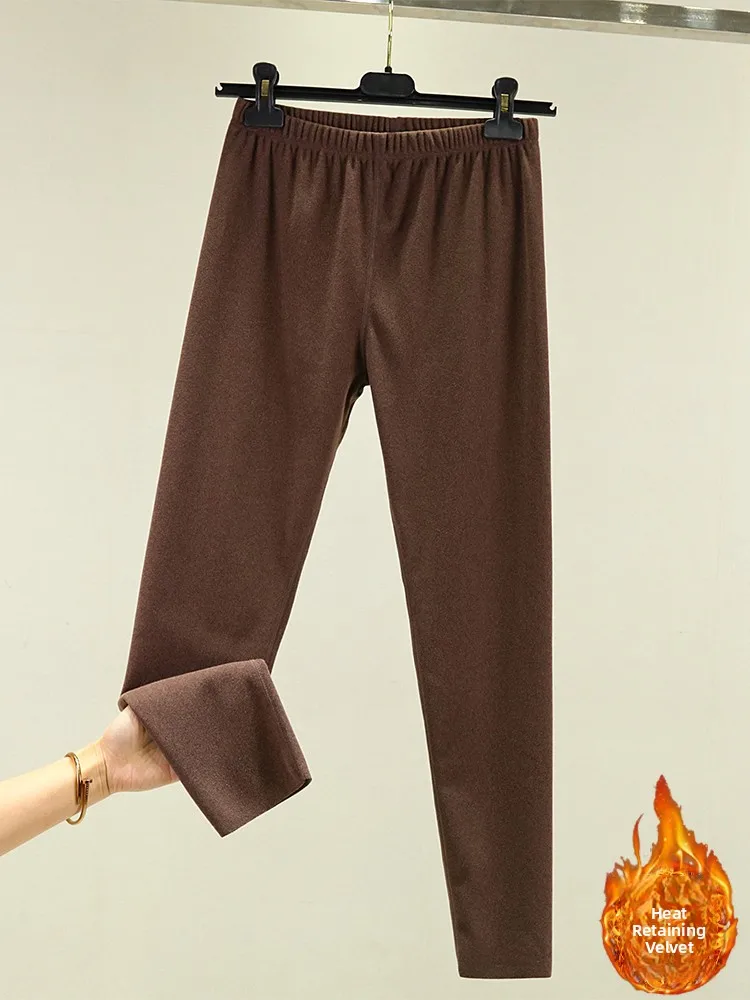 Pantaloni caldi Fce Thi double face Pantaloni lunghi foderati in Fce slim fit da donna Pantaloni autunnali da indossare interni