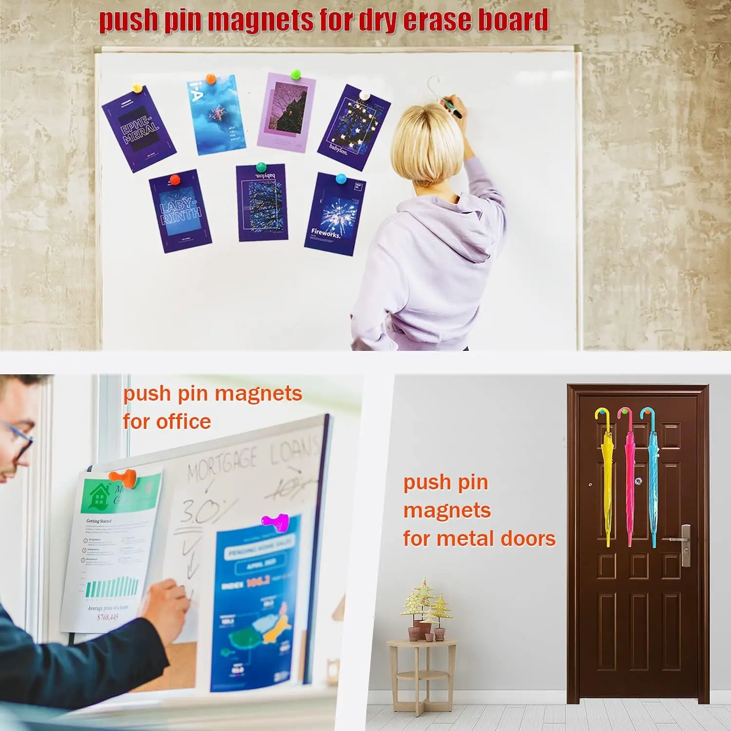 The strong magnet is suitable for the whiteboard, 10 colorful decorative neodymium refrigerator magnets, cute refrigerator magne
