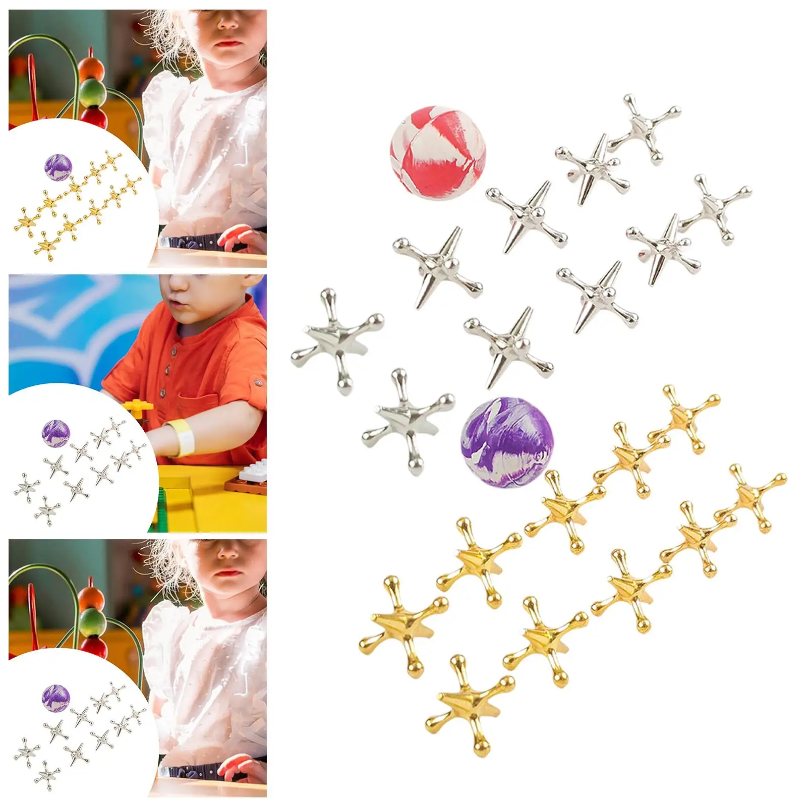 

10Pcs Jacks Games Jacks Toys Retro Style Funny Traditional Portable Board Games