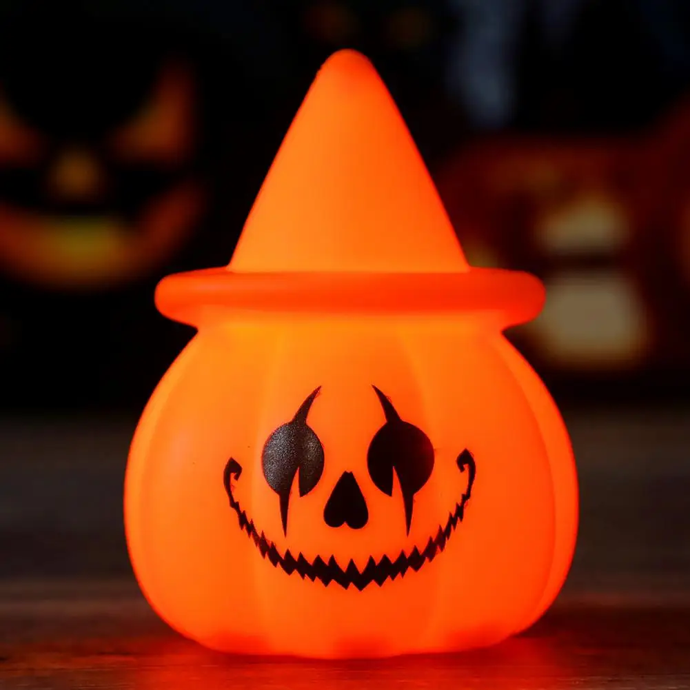 Halloween Pumpkin Decoration Led Pumpkin Light Halloween Pumpkin Night Light Led Witch Hat Lamp Spooky Cartoon Table for Holiday