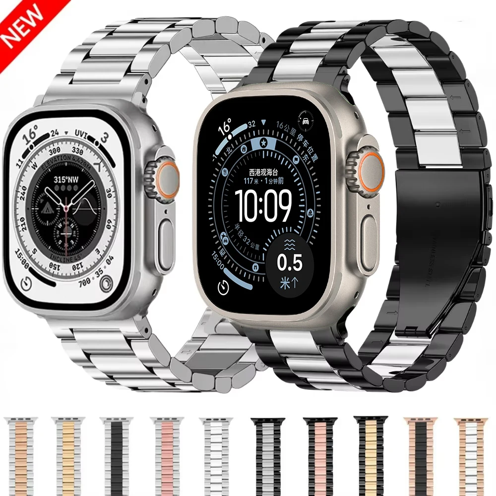 

Metal Stainless steel Strap for Apple Watch Band Ultra 3 2 49mm 45mm 44mm 46mm 42 40mm Watchband iWatch Series 11 10 9 8 7 6 SE3